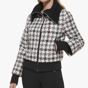 KARL LAGERFELD  Paris Women's Bomber Jacket Black and white